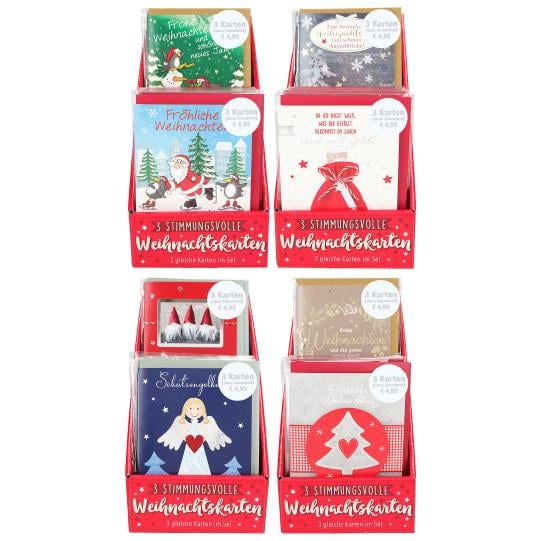 Kerstkaartensets in een display, duits