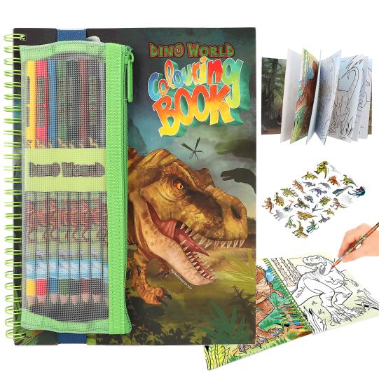 Dino World kleurboek met kleurpotloden