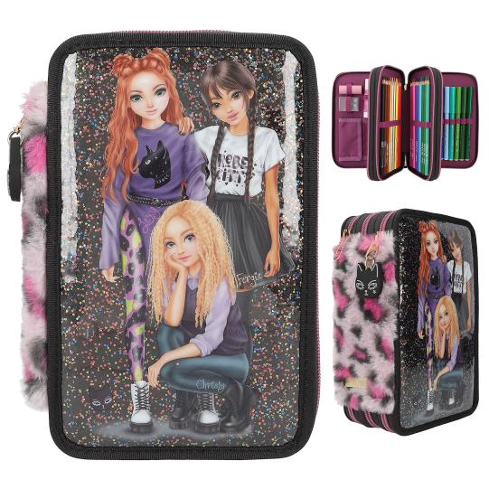 TOPModel 3-vaks etui REBEL KITTTY