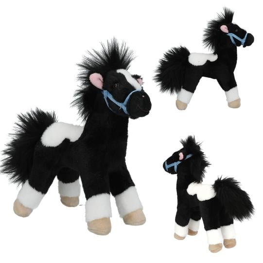 Miss Melody knuffel paard zwart-wit 18 cm