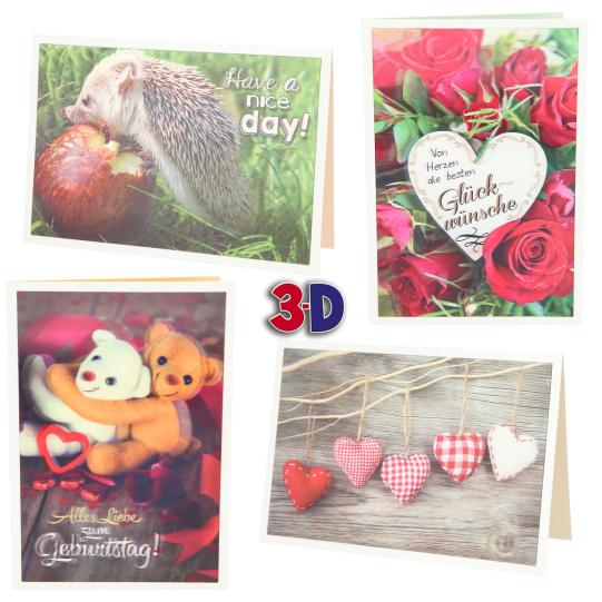 3D foto wenskaarten, duits