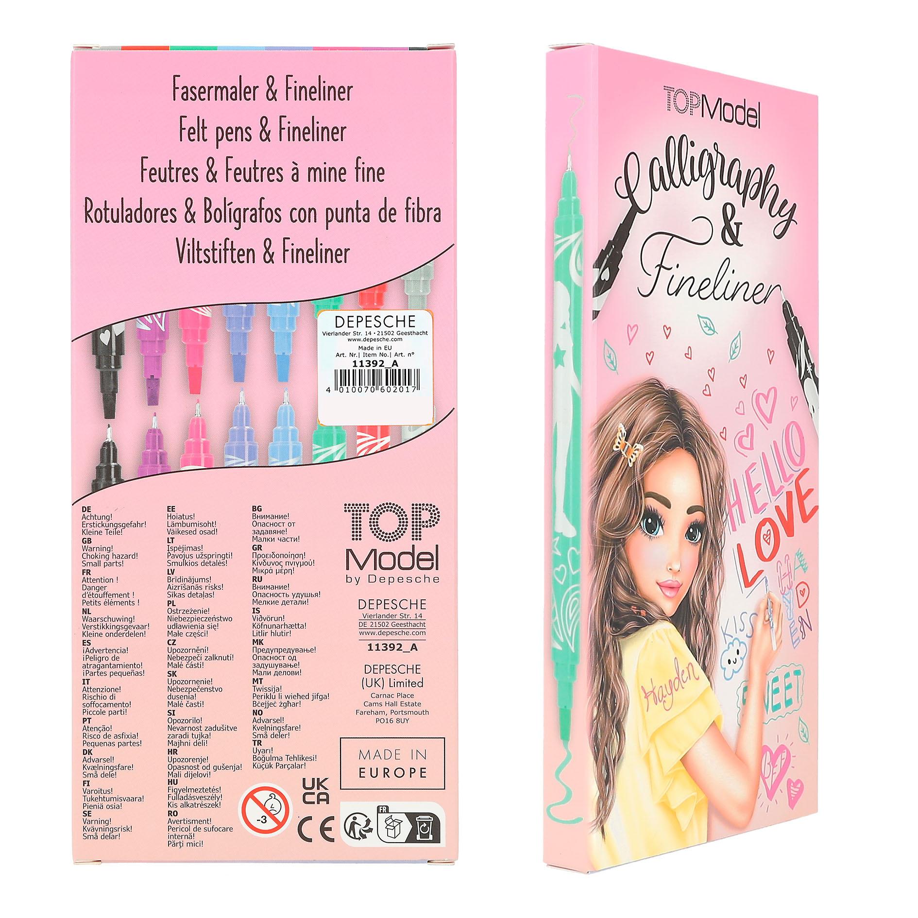 TOPModel kalligrafeer en fineliner set