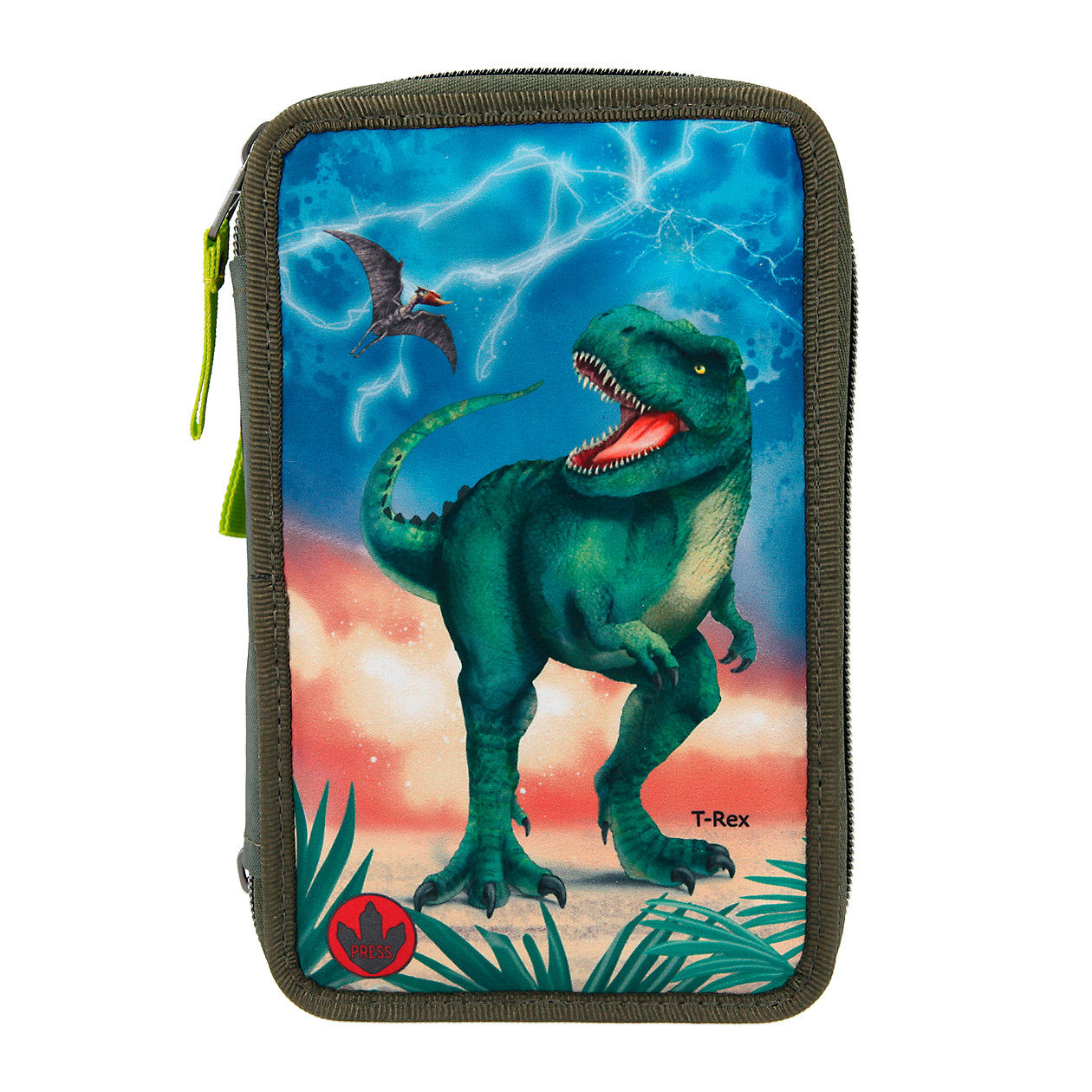 Dino World 3-vaks etui LED T-R ex