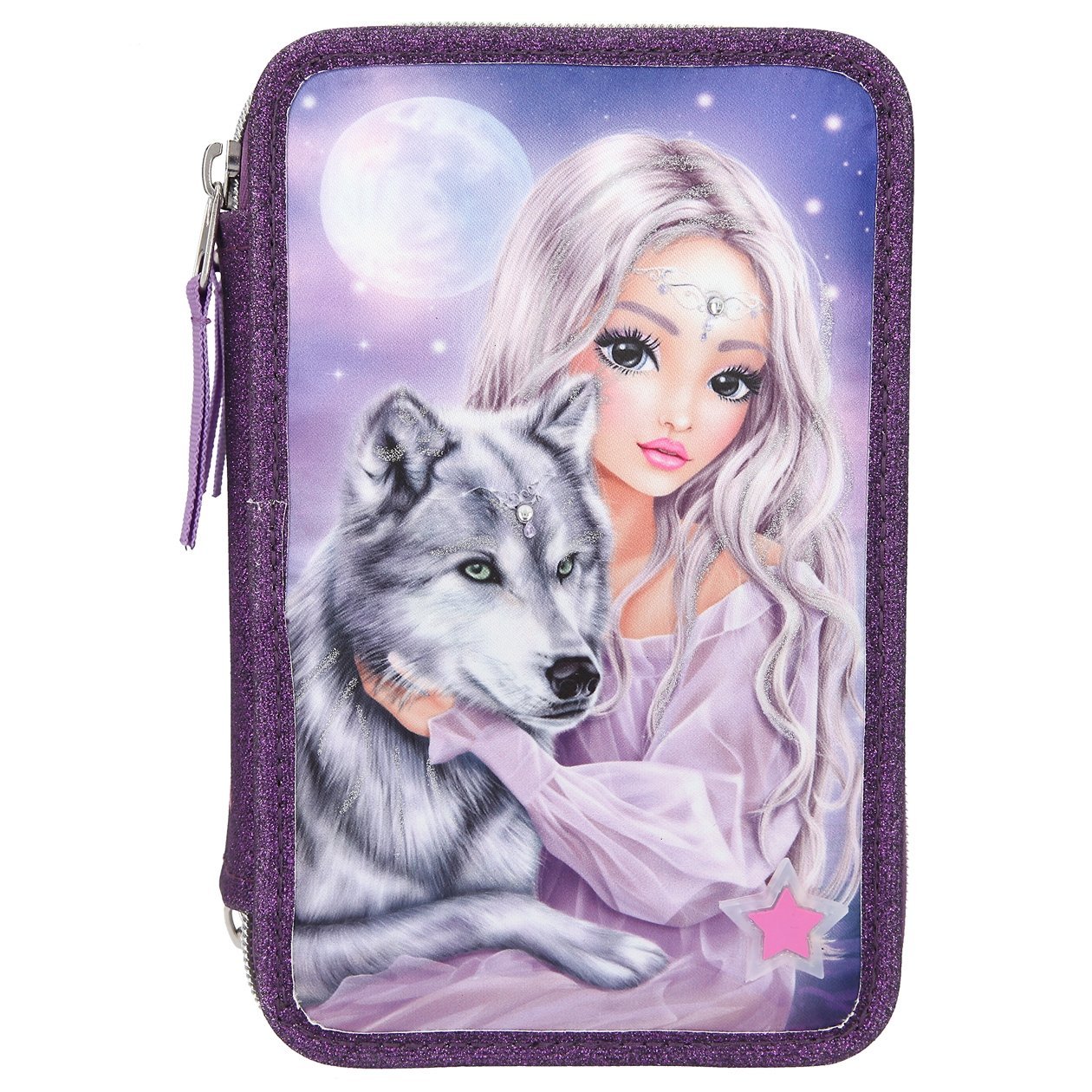 FANTASYModel 3-vaks etui wolf LED
