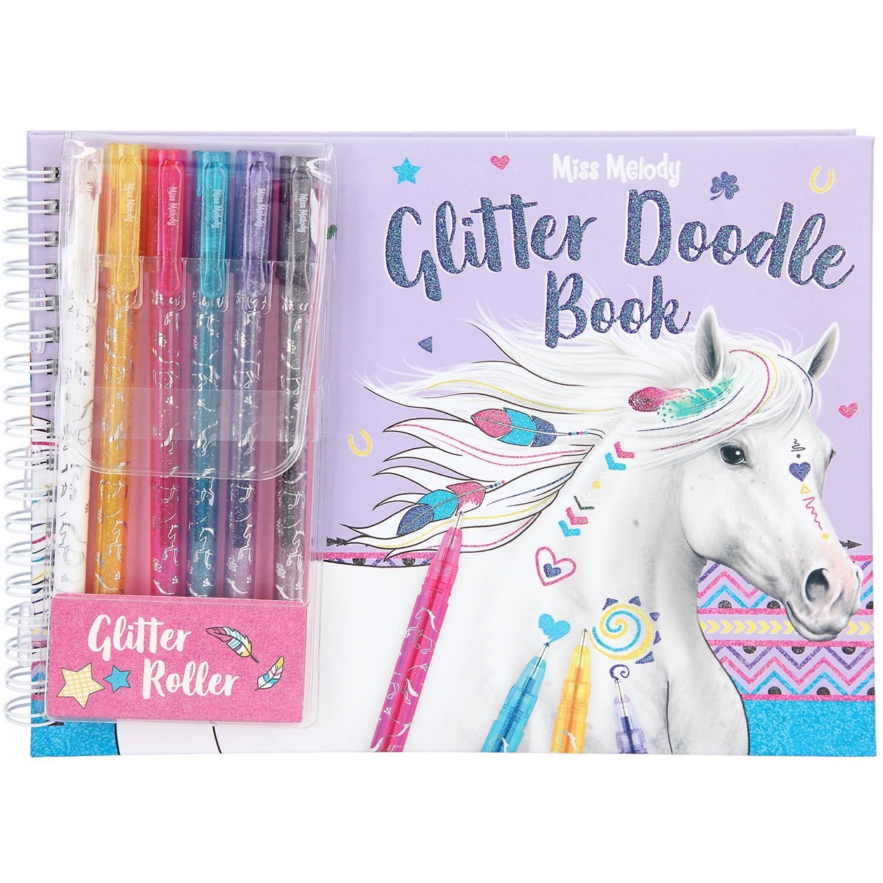 Miss Melody glitter Doodle Book met stiften