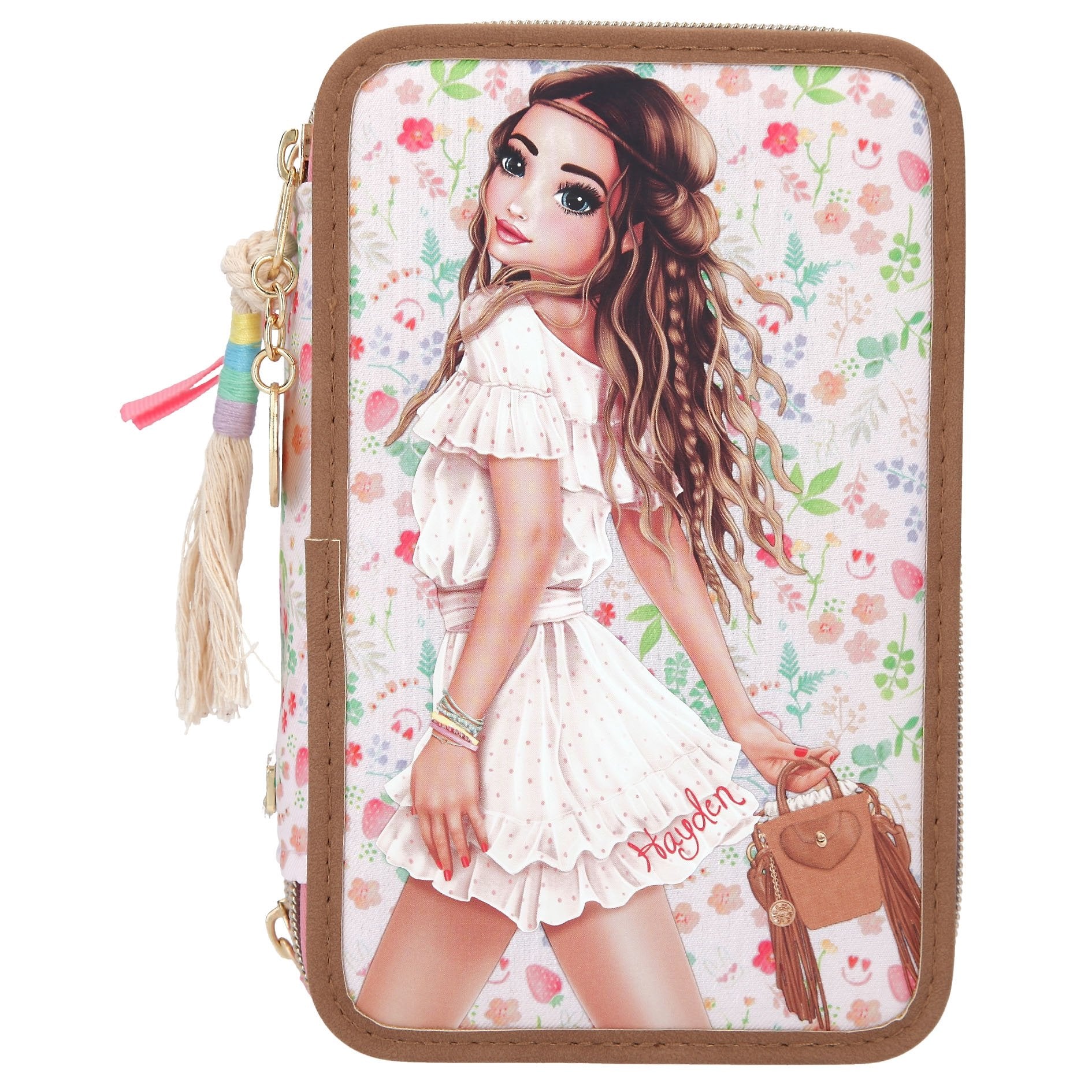 TOPModel 3-vaks etui FLOWER BERRY