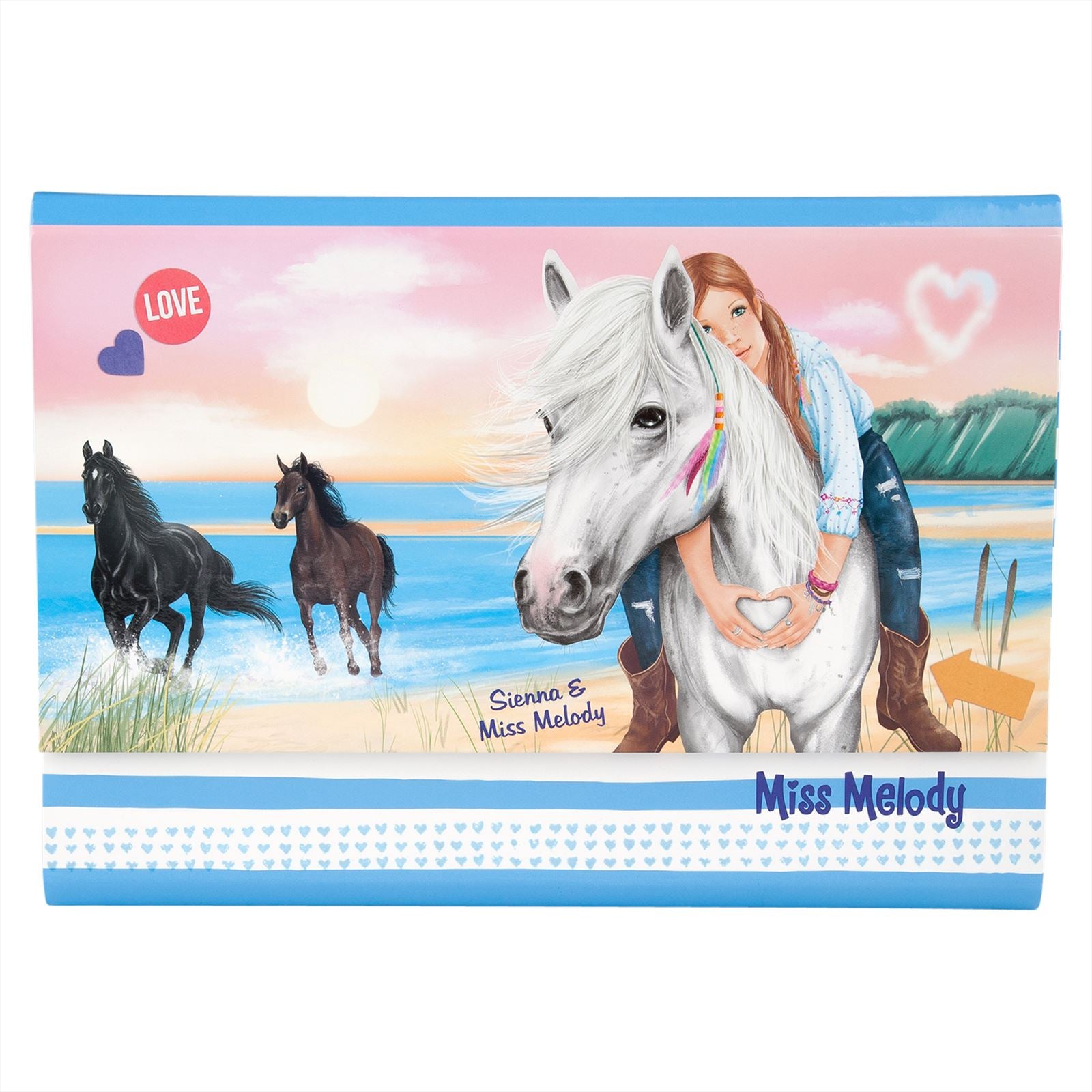 Miss Melody briefpapier in reg istermap lichtblauw