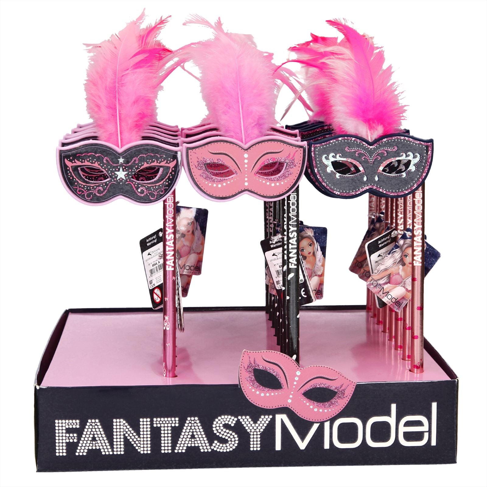 Fantasy Model potlood met masker en veren