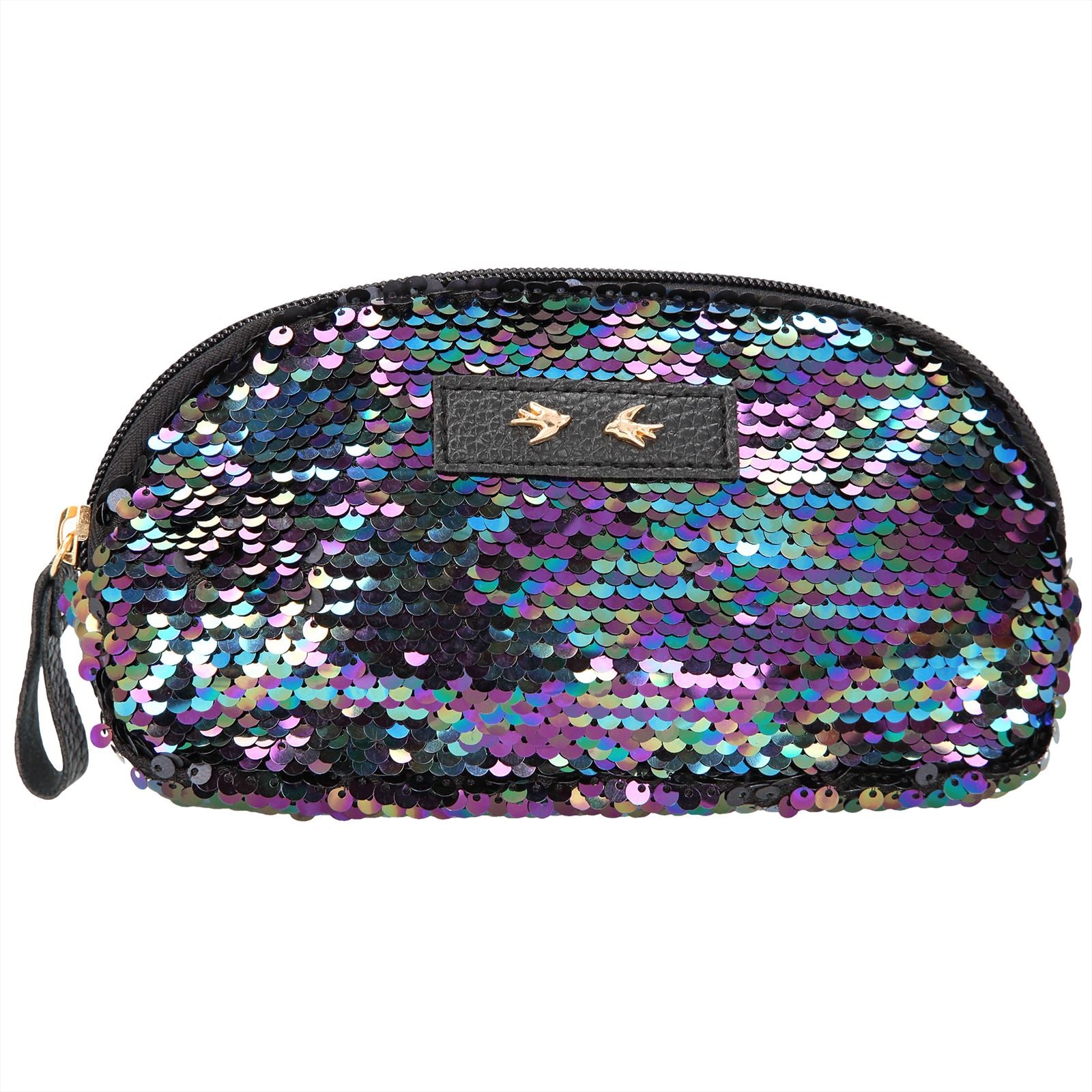 Trend LOVE beauty bag met strijkpailletten zwart