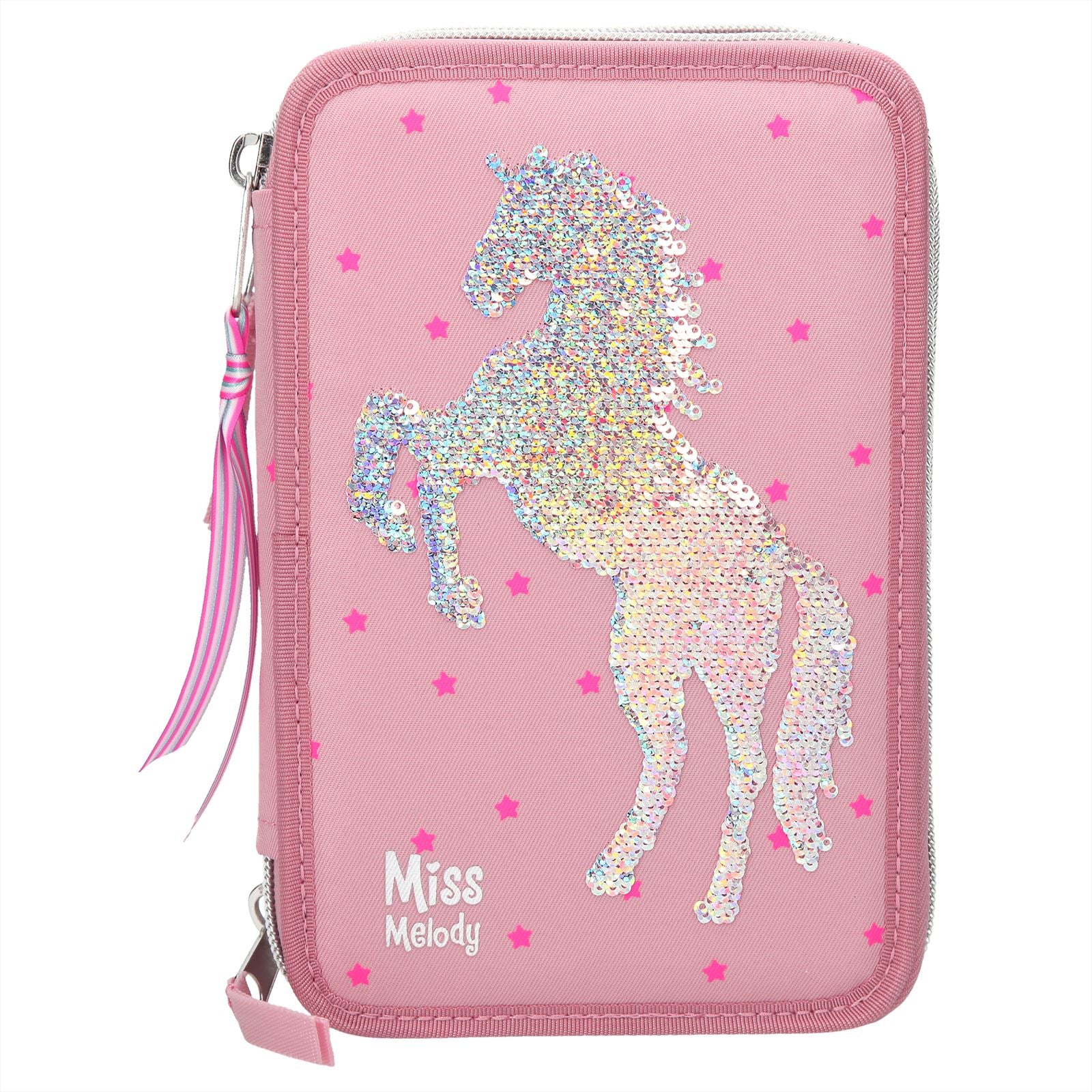 Miss Melody 3-vaks etui, gevuld, lichtroze