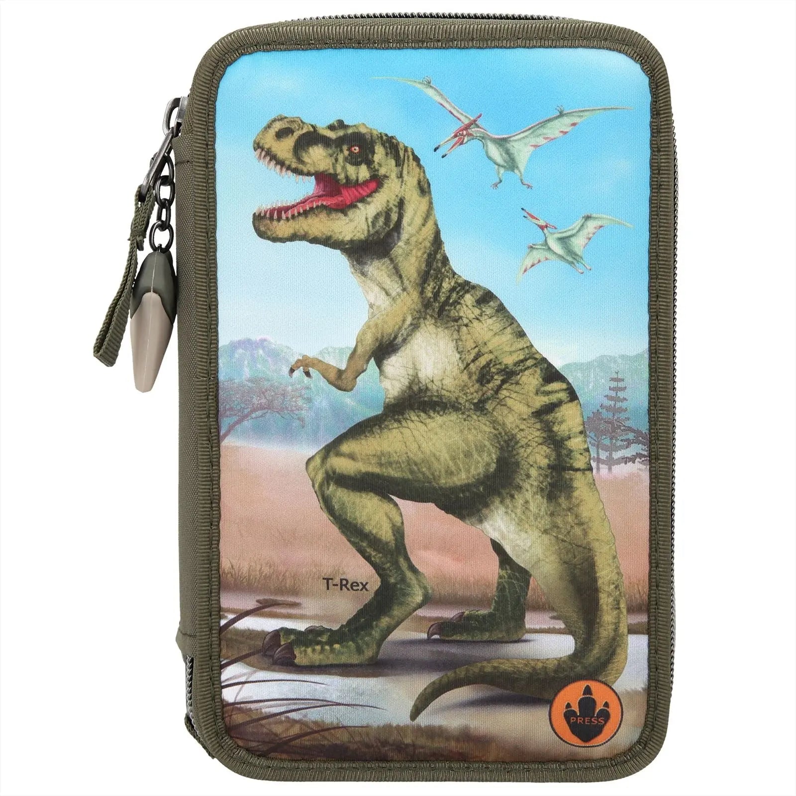 Dino World 3-vaks etui, gevuld met LED