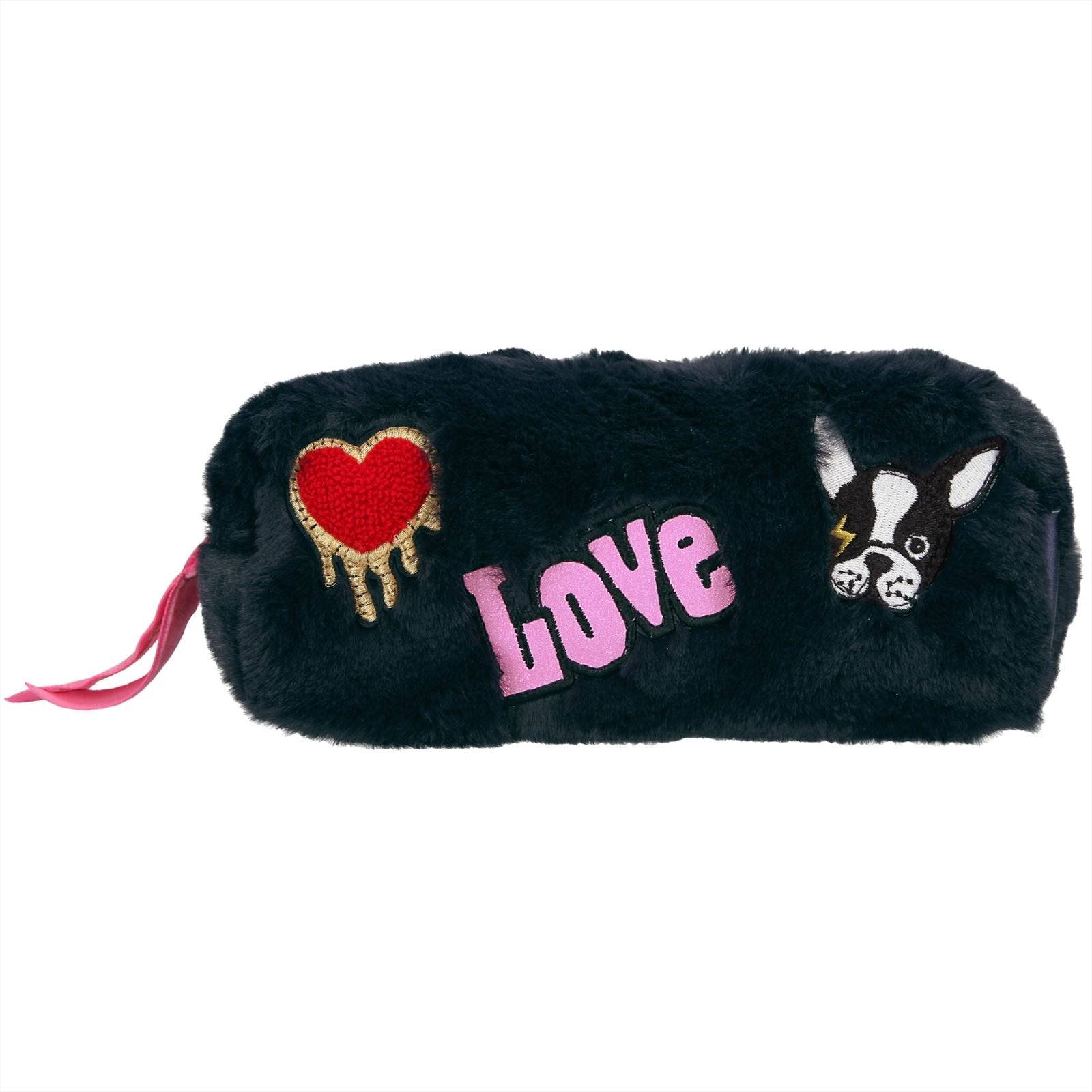 TOPModel etui van kunstbont do nkerblauw DOG