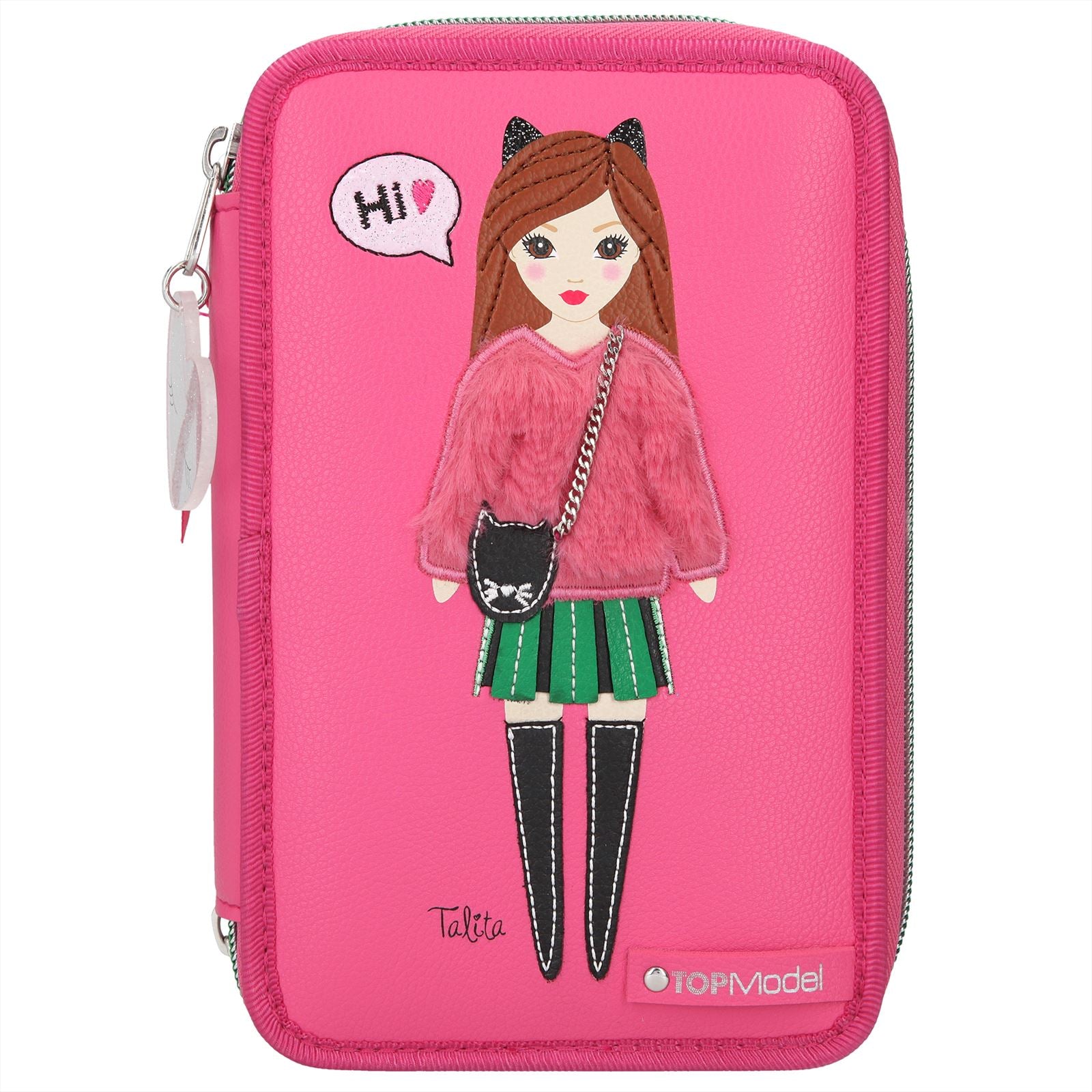 TOPModel 3-vaks etui, gevuld roze