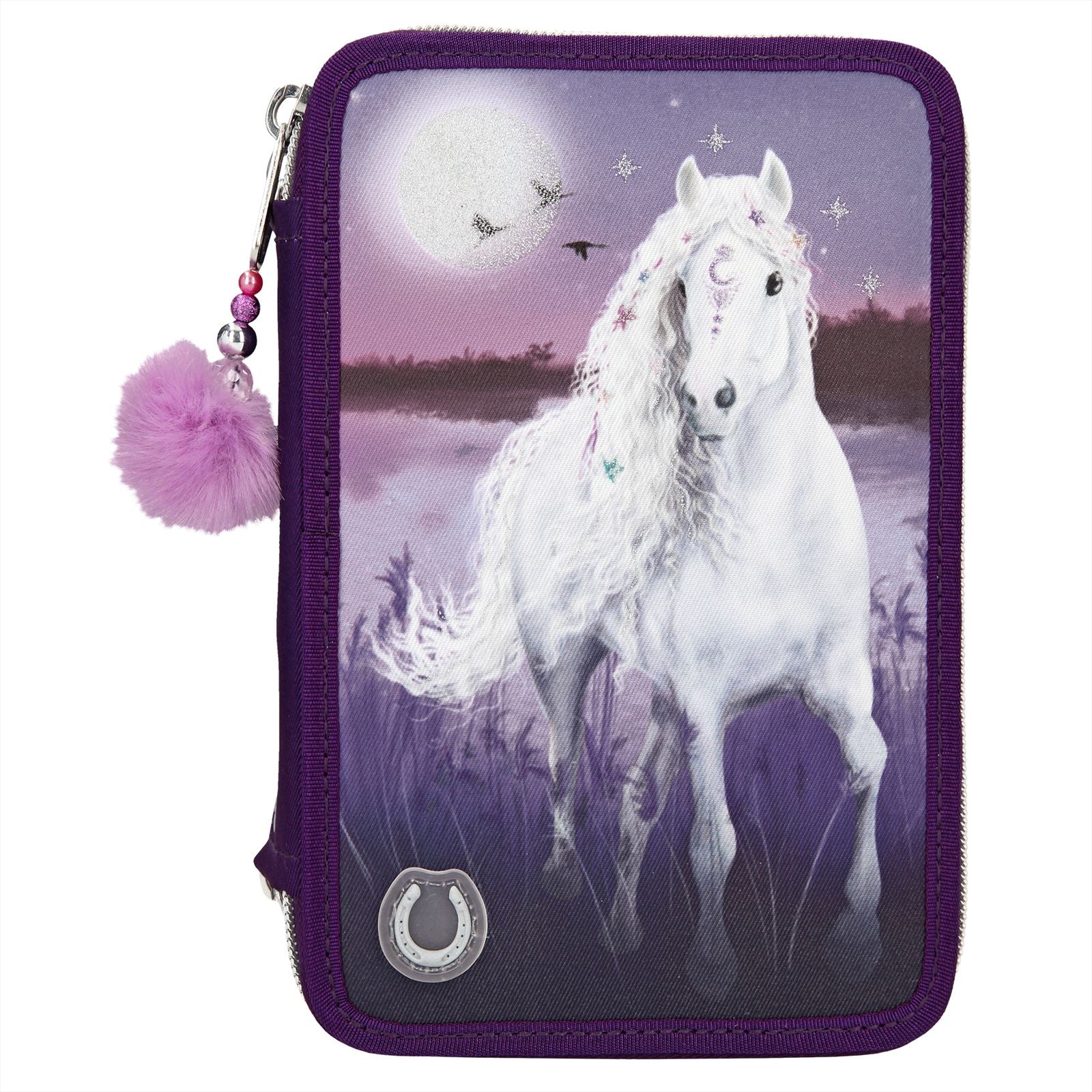 Miss Melody 3-vaks etui, gevuld met LED, paars