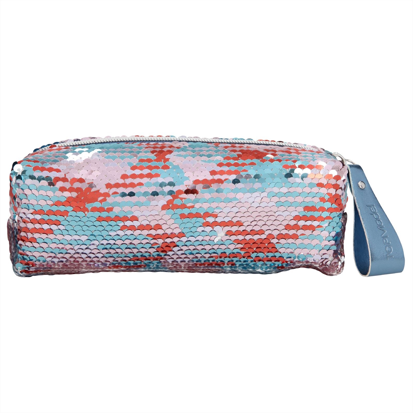 TOPModel etui met wrijfpaillet ten blauw