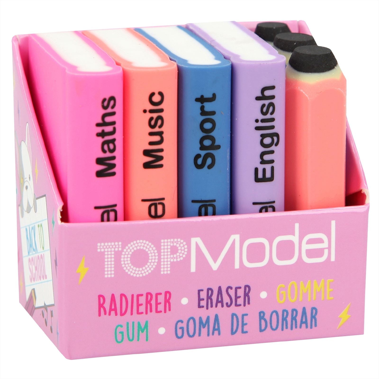 TOPModel gumset - mini schoolb oeken en potloden DOG
