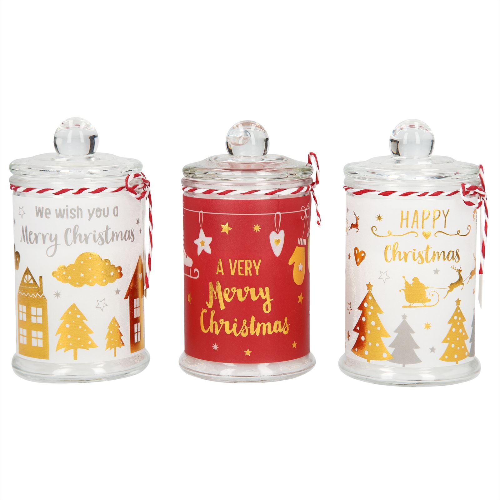 Kerstmis kaars in glazen pot