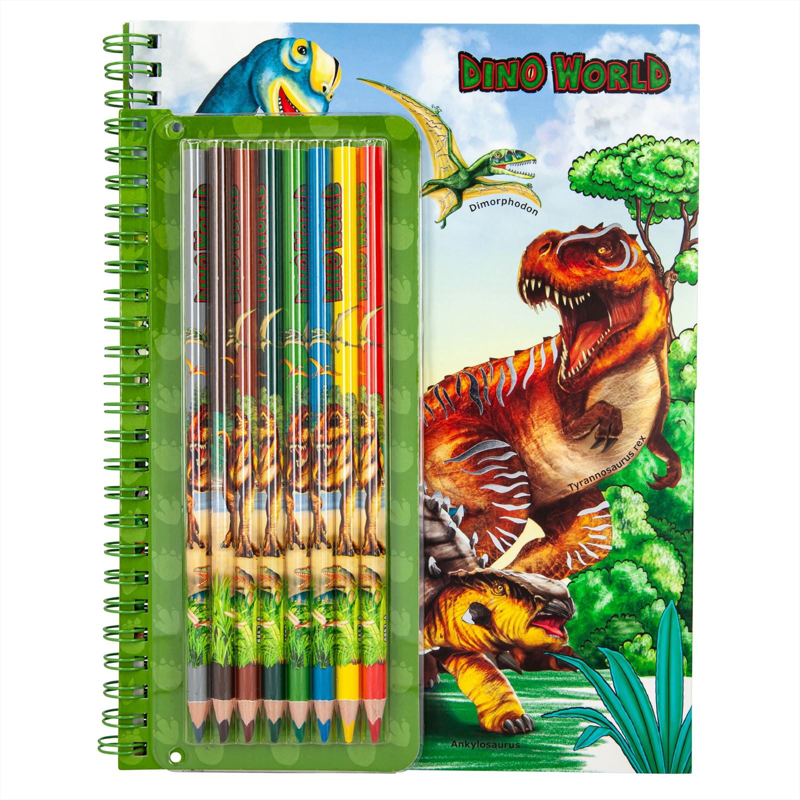 Dino World kleurboek met kleurpotloden