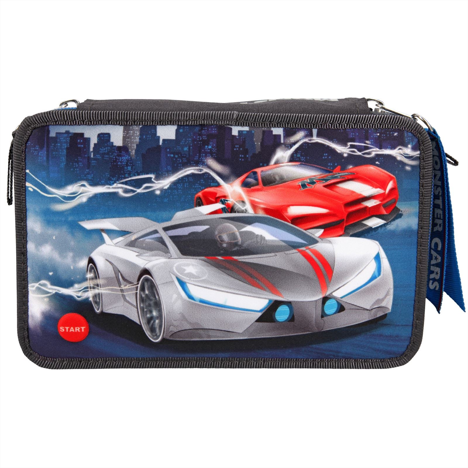 Monster Cars 3-vaks etui gevuld met LED