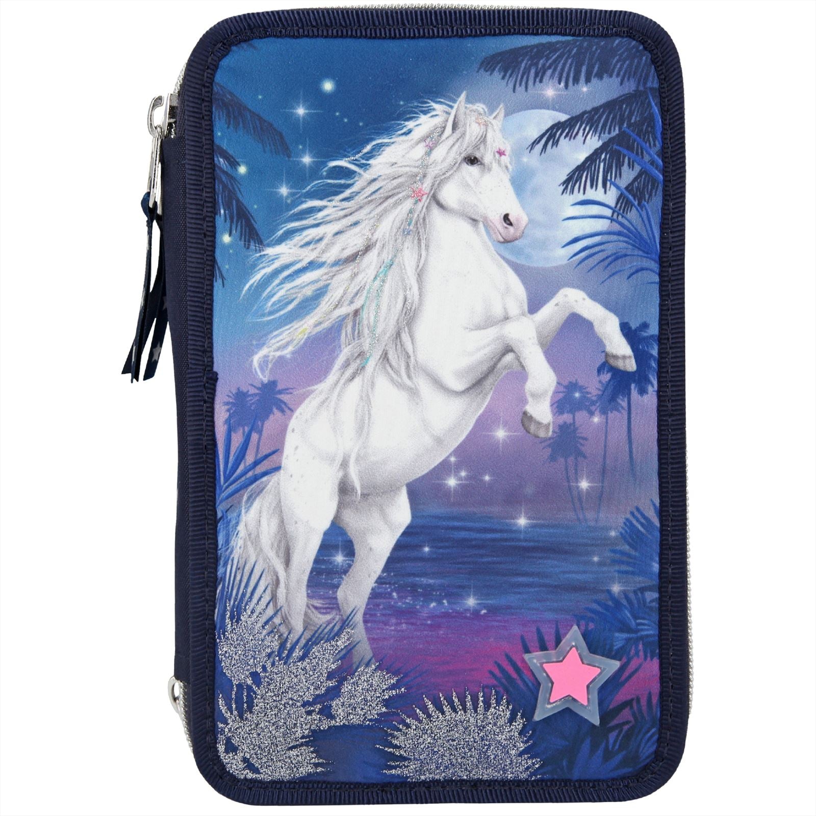 Miss Melody 3-vaks etui met LED GLITTER OCEAN