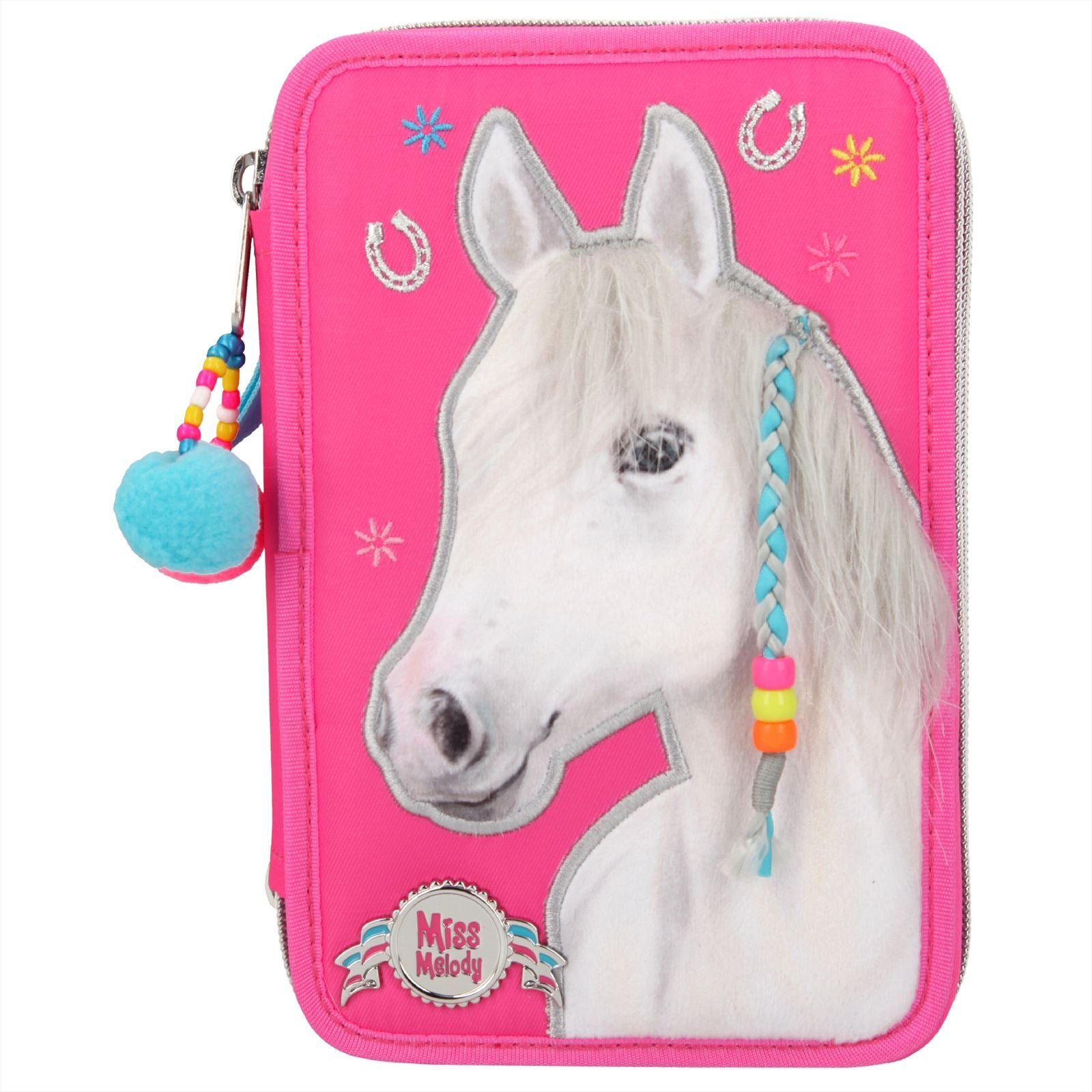 Miss Melody 3-vaks etui, gevuld roze