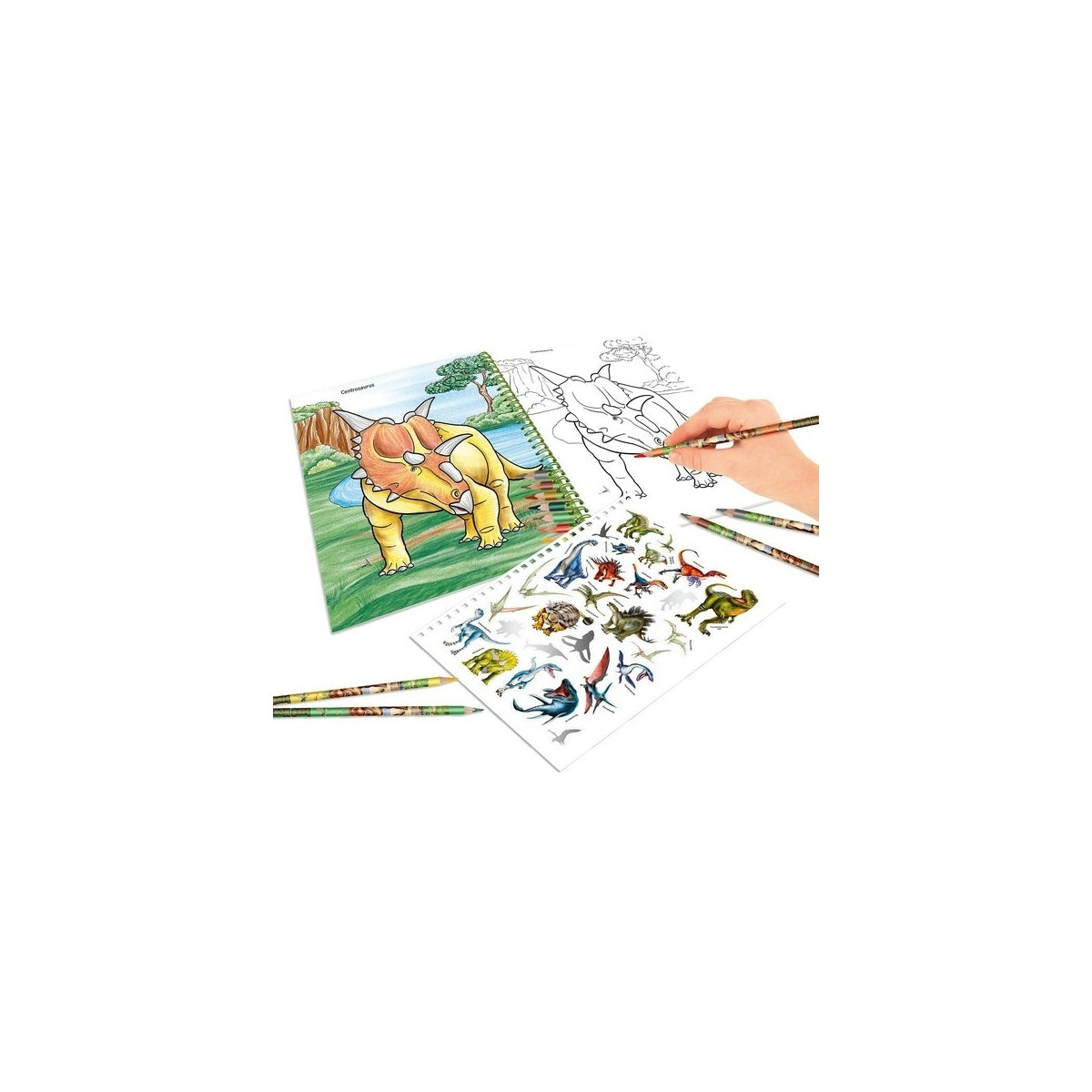 Dino World kleurboek met kleurpotloden