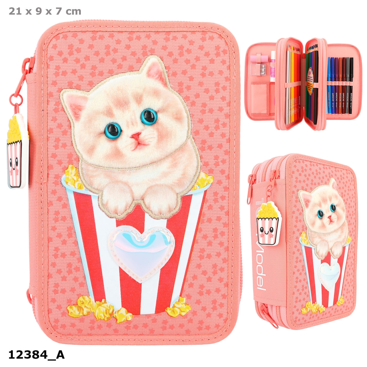 Depesche TOPModel 3-vaks etui met kat a pplicatie CUTIE STAR