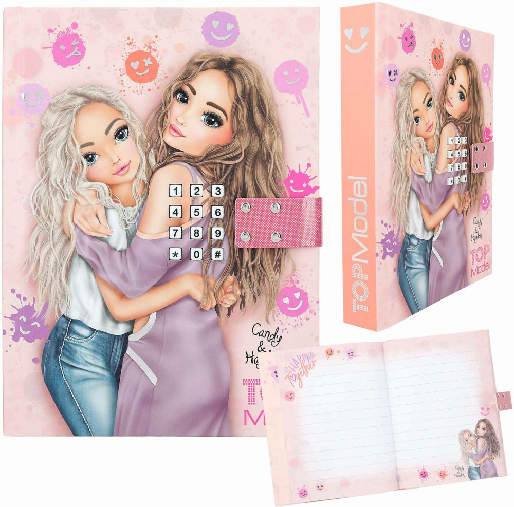 TOPModel dagboek met geheime code HAPPY TOGETHER