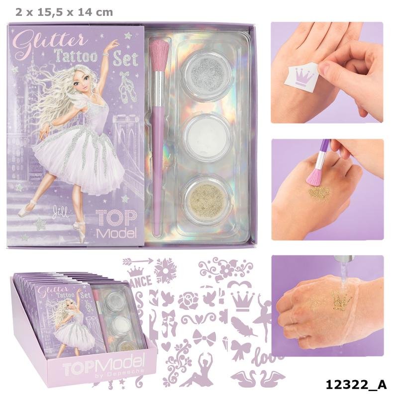 TOPModel glitter tatoeages DRAGON LOVE