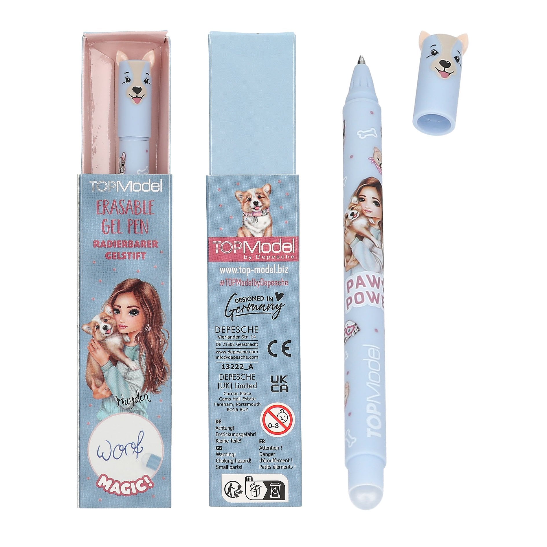 TOPModel uitgumbare pen KITTY& DOGGY