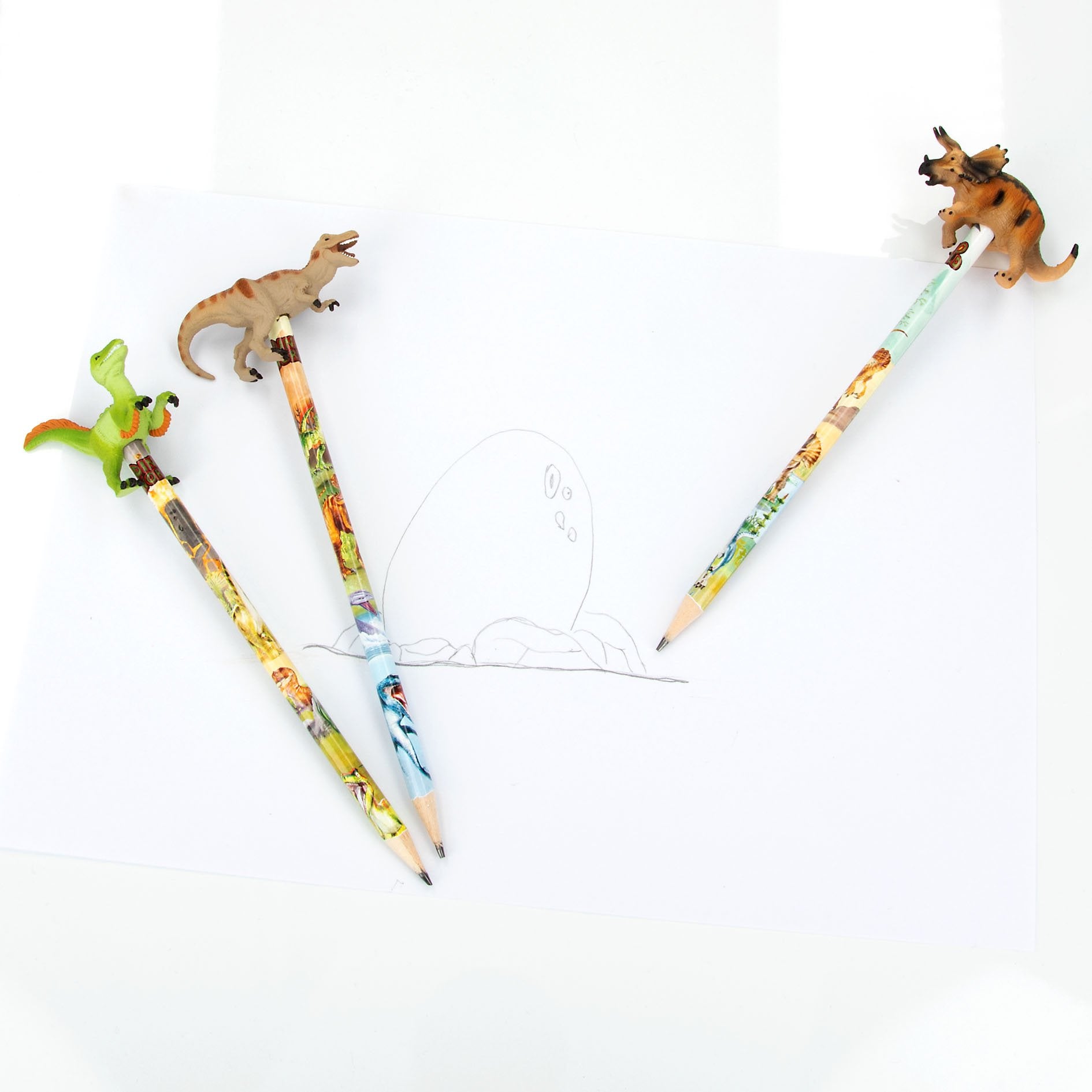 Dino World potlood met dino topper