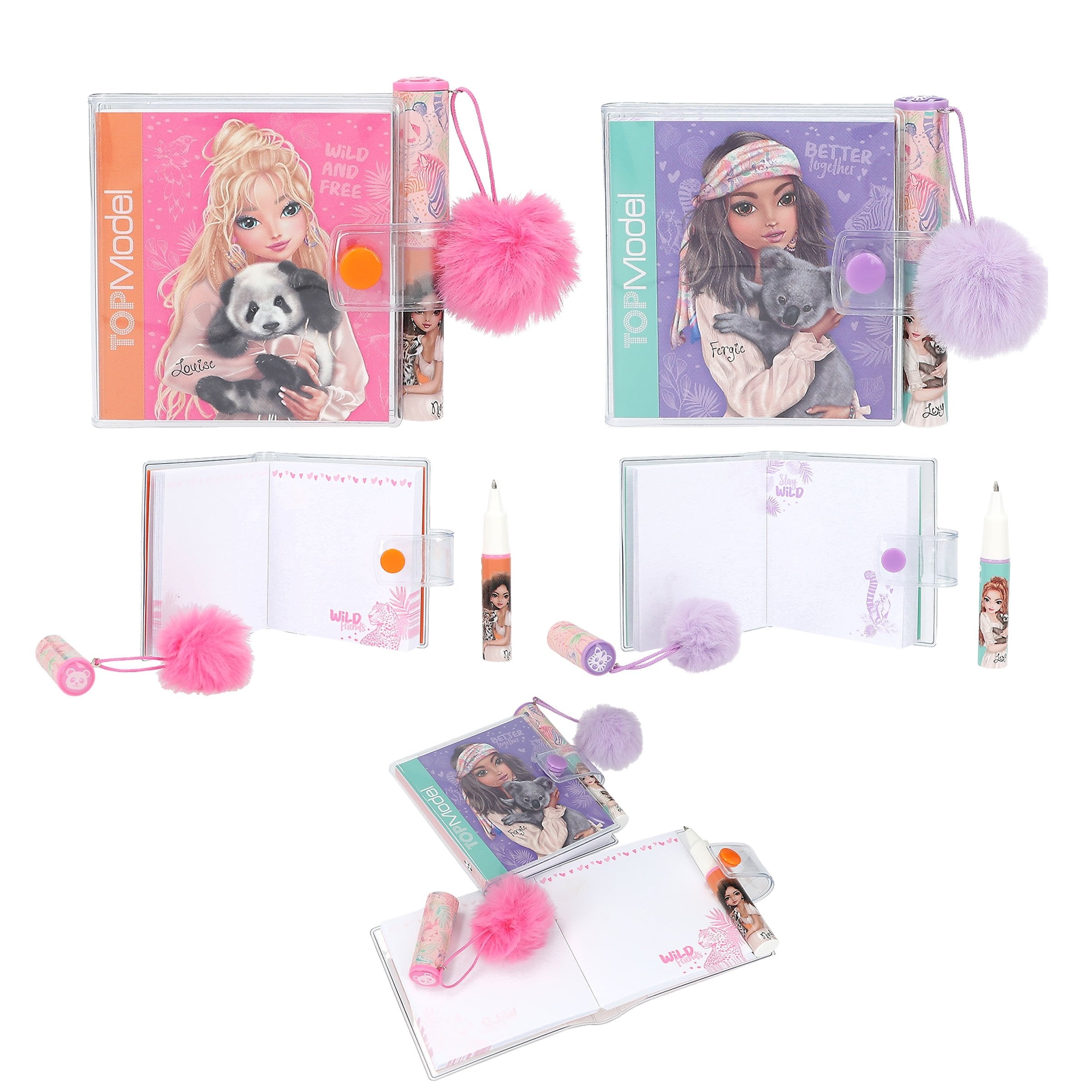 TOPModel mini schrijfblok met pen WILD