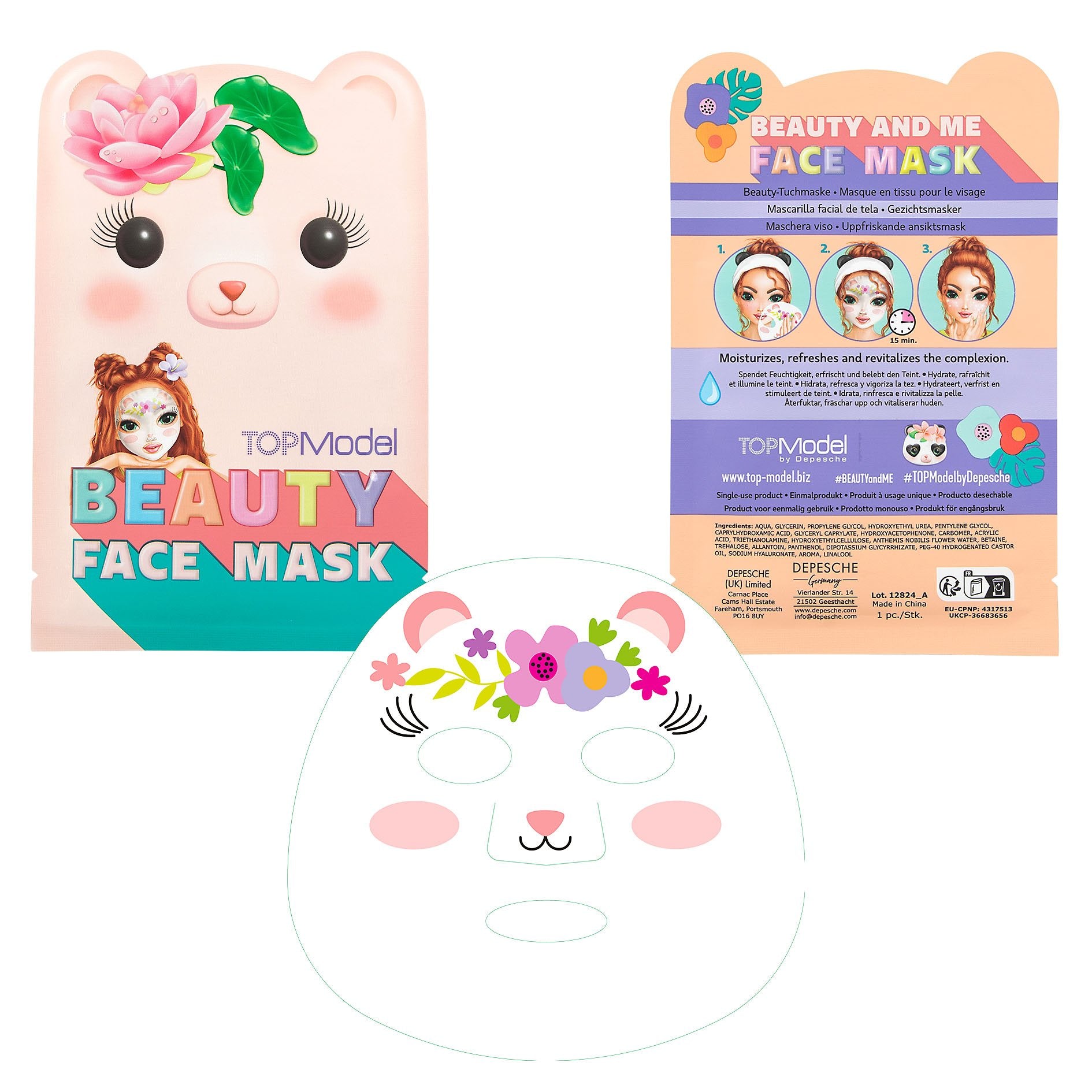 TOPModel sheetmasker dier BEAUTY and ME