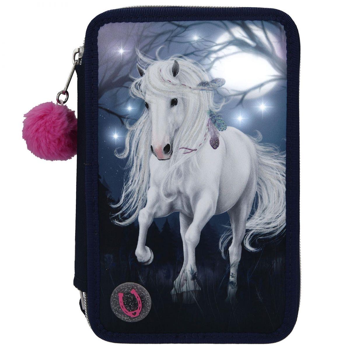 Miss Melody 3-vaks etui LED donkerblauw