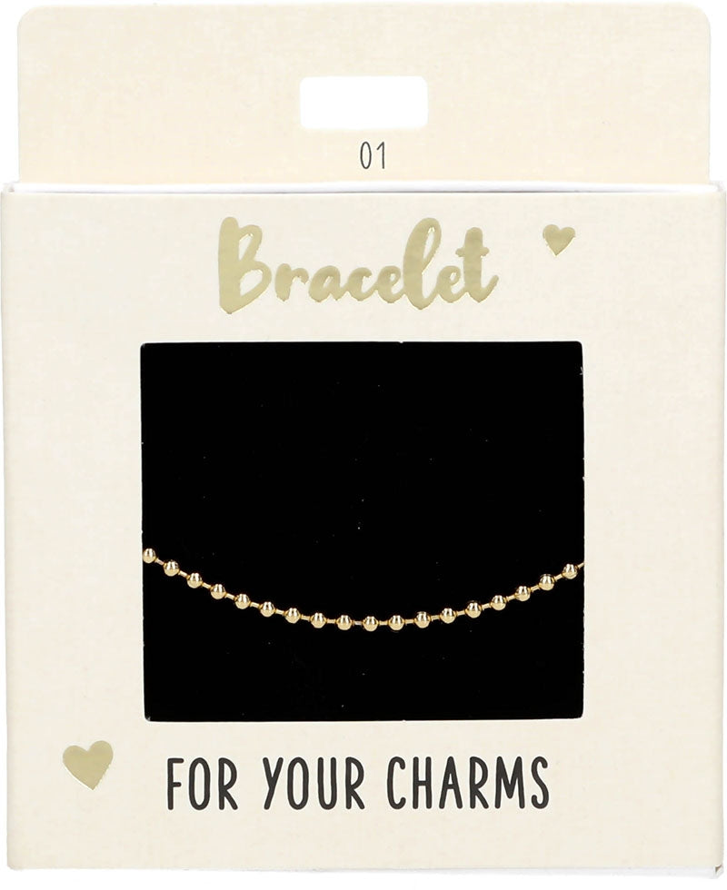 Bracelet gold, ball link chain