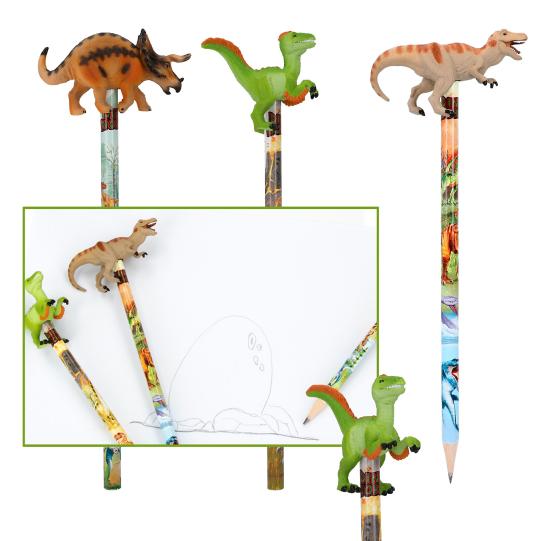 Dino World potlood met dino topper