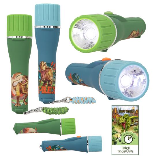 Dino World zaklantaarn met timer Depesche