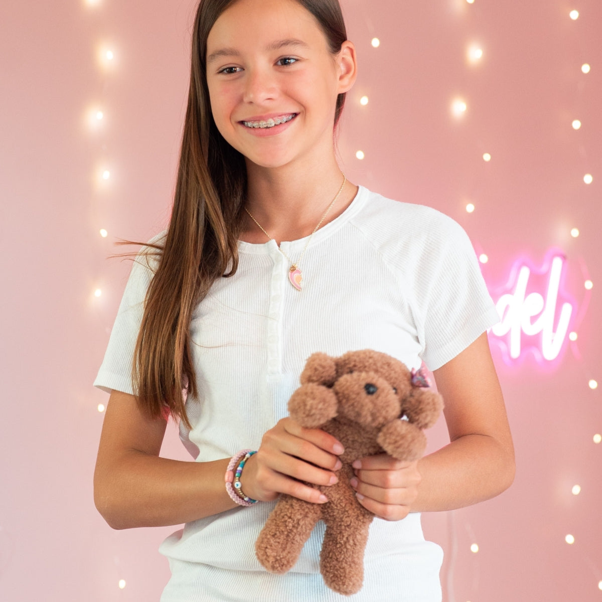 Schattige TOPModel Knuffelhond 24 cm in Bloemenprint