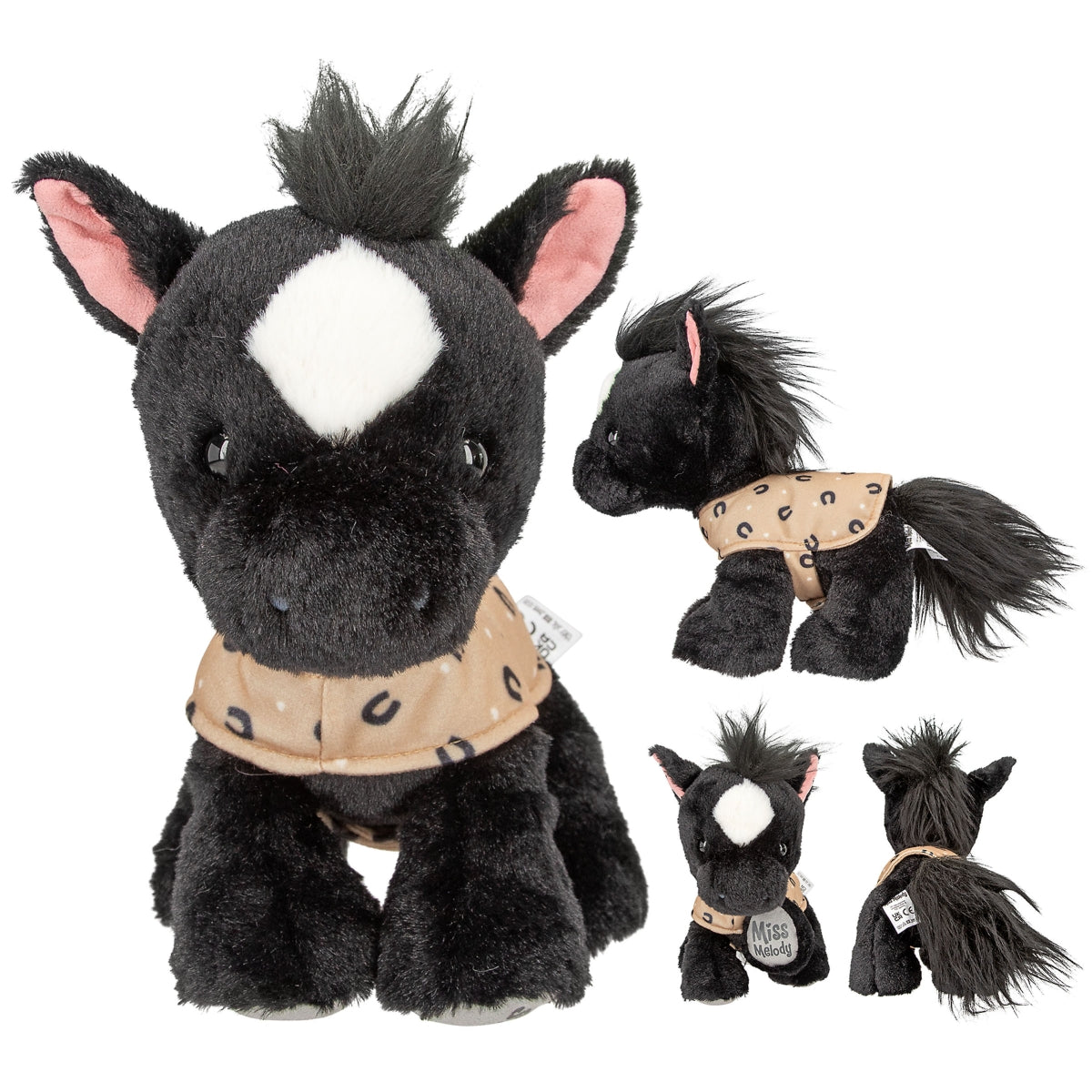 Schattige Miss Melody Knuffel Black Angel - 20 cm