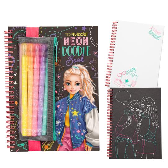 TOPModel neon Doodle kleurboek met neon stiften Depesche