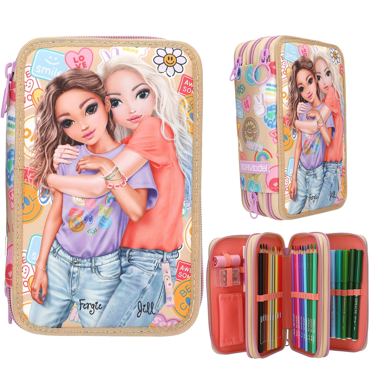 TOPModel Etui GIRL POWER met Drie Vakken