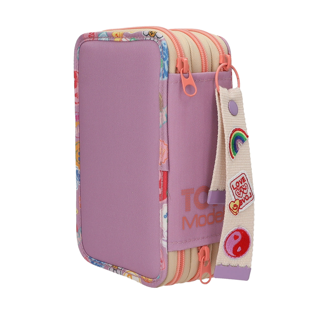 Stoere Paarse Etui met Drie Vakken - Girl Power