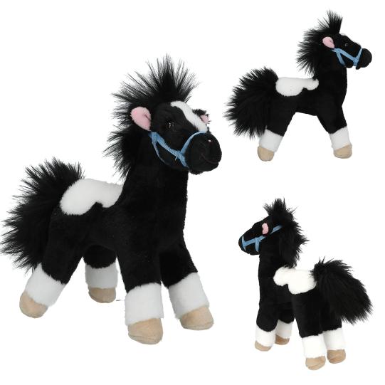 Miss Melody knuffel paard zwart-wit 18 cm