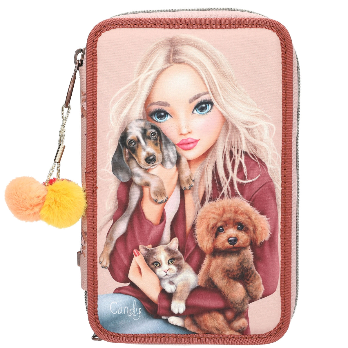 TOPModel Etui 3-vaks FUR EVER FRIENDS Roze