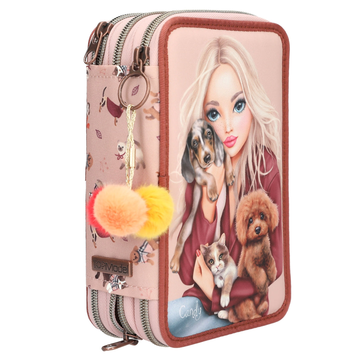 TOPModel Etui 3-vaks FUR EVER FRIENDS Roze