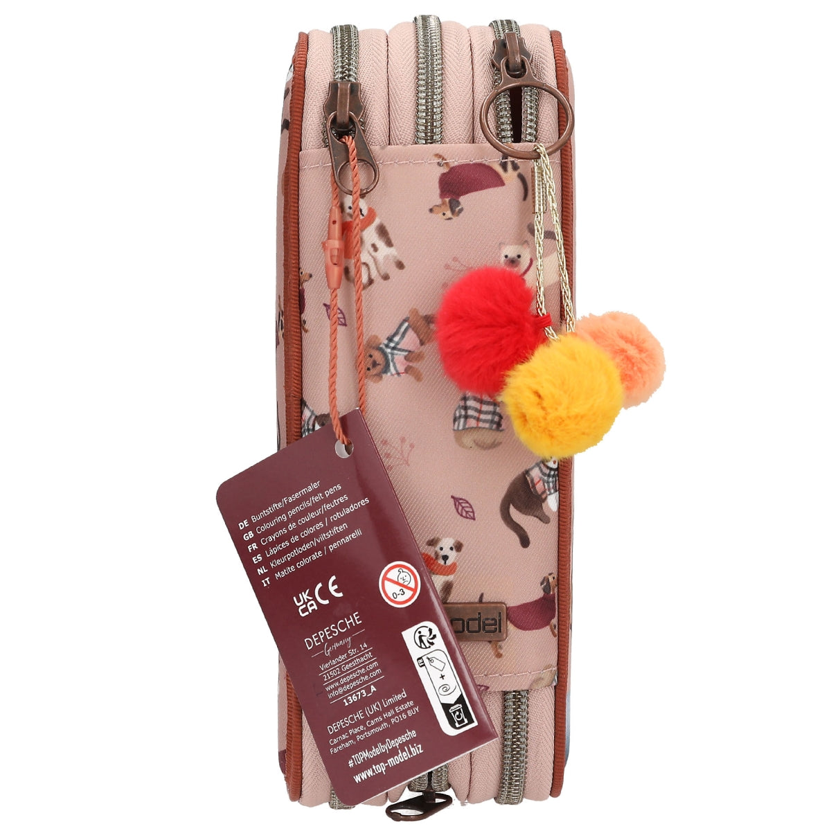 TOPModel Etui 3-vaks FUR EVER FRIENDS Roze