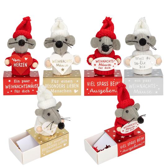 Kerstmis muis op doosje Depesche