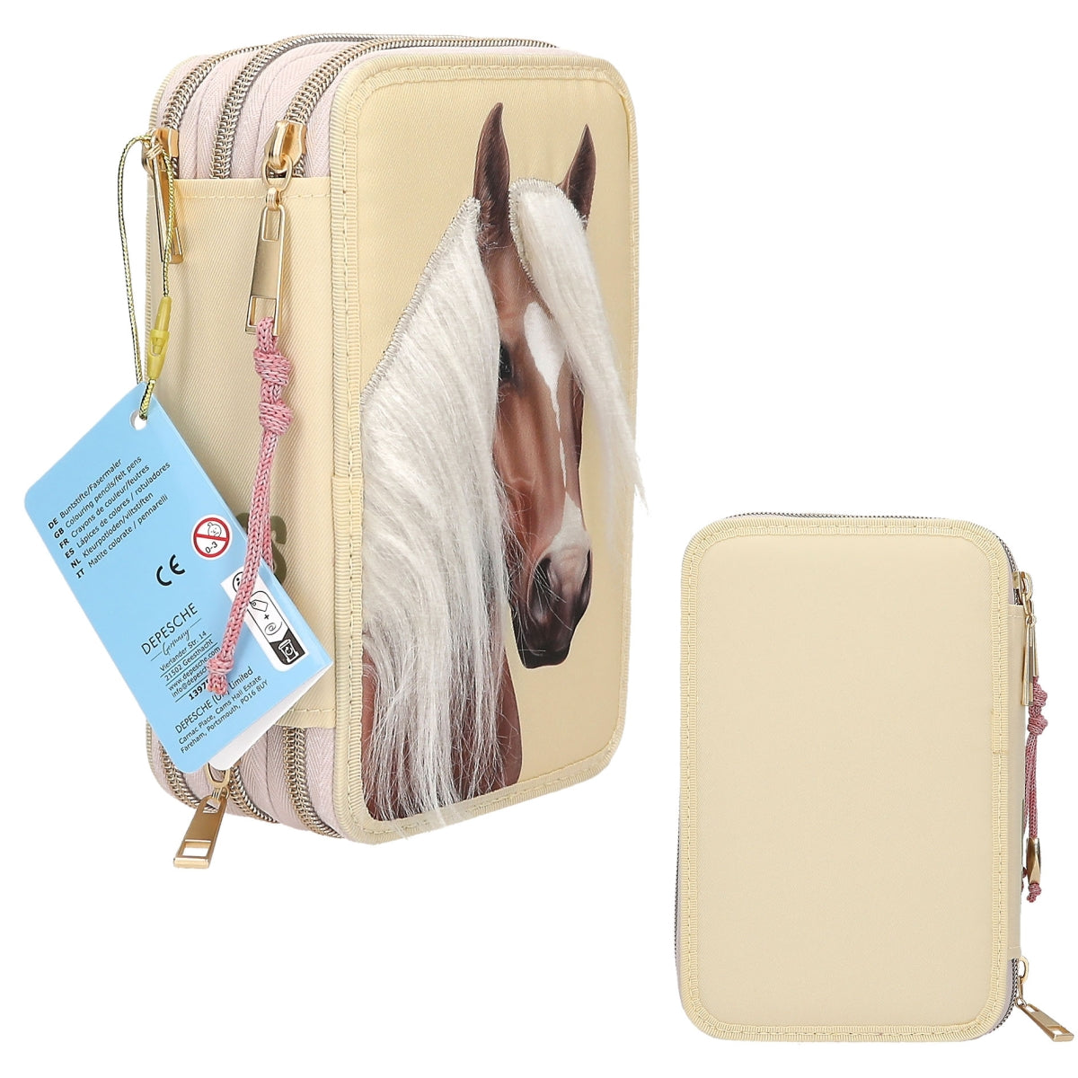 Miss Melody Etui met Paardenhoofd - 3 Vakken Gevuld