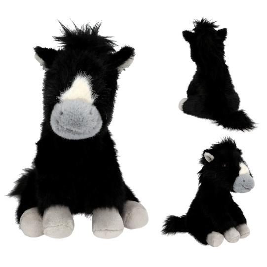 Miss Melody knuffel paard zwart 20 cm