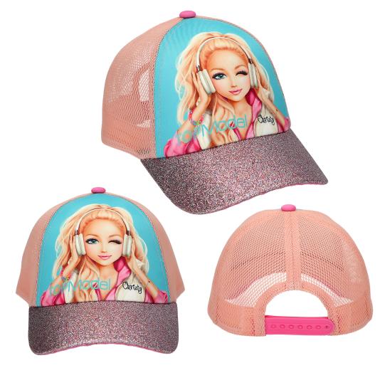 TOPModel cap met print en glitter MUSIC